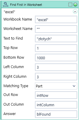find first in worksheet2